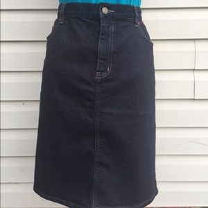Women’s Ralph Lauren Dark Wash Denim Skirt Sz 14